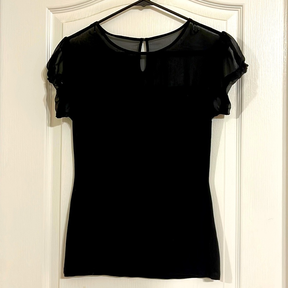 Black short sleeve blouse